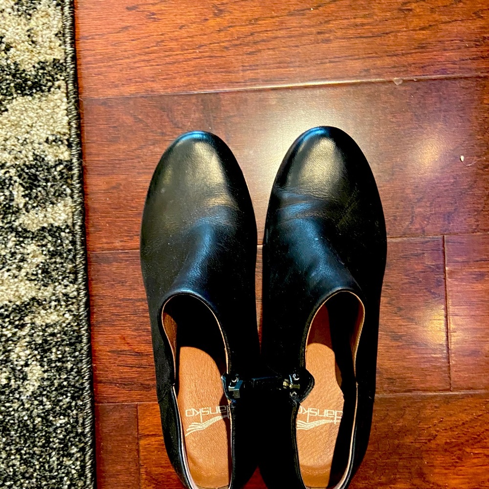 Black Leather Ankle Booties